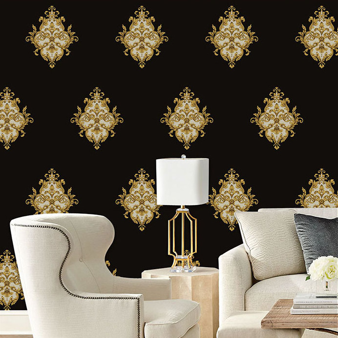 AB maching European palace style wall papers Luxurious Damascus flower wallpaper