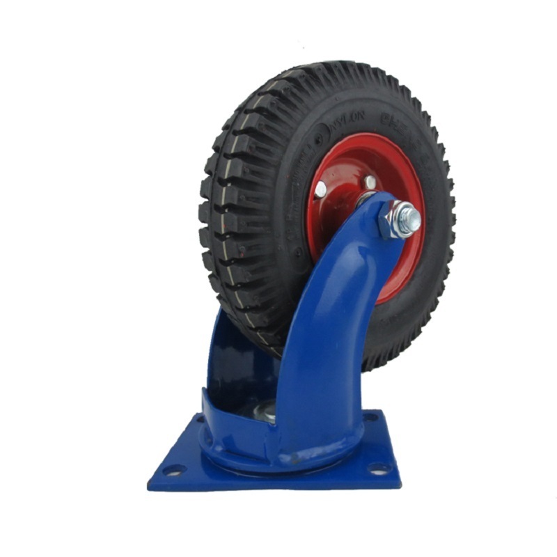 8 inch swivel heavy duty casters industrial casters wheels red rims rubber cast iron large tires outdoor