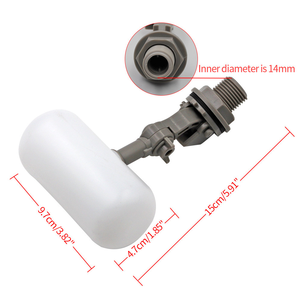 3/4'' Cow Cattle Water Bowl Float Valve Plastic Floating Ball Valve Water Tank  Plastic Float Valves