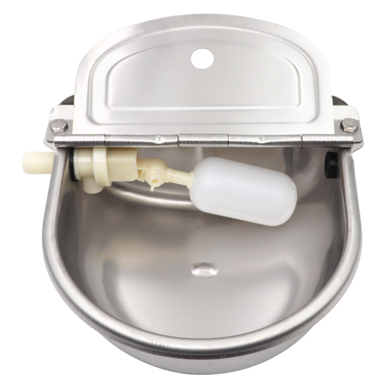 Automatic Animal Drinkers Stainless Steel Cattle Drinking Water Bowl Livestock Water Trough with Float Valve