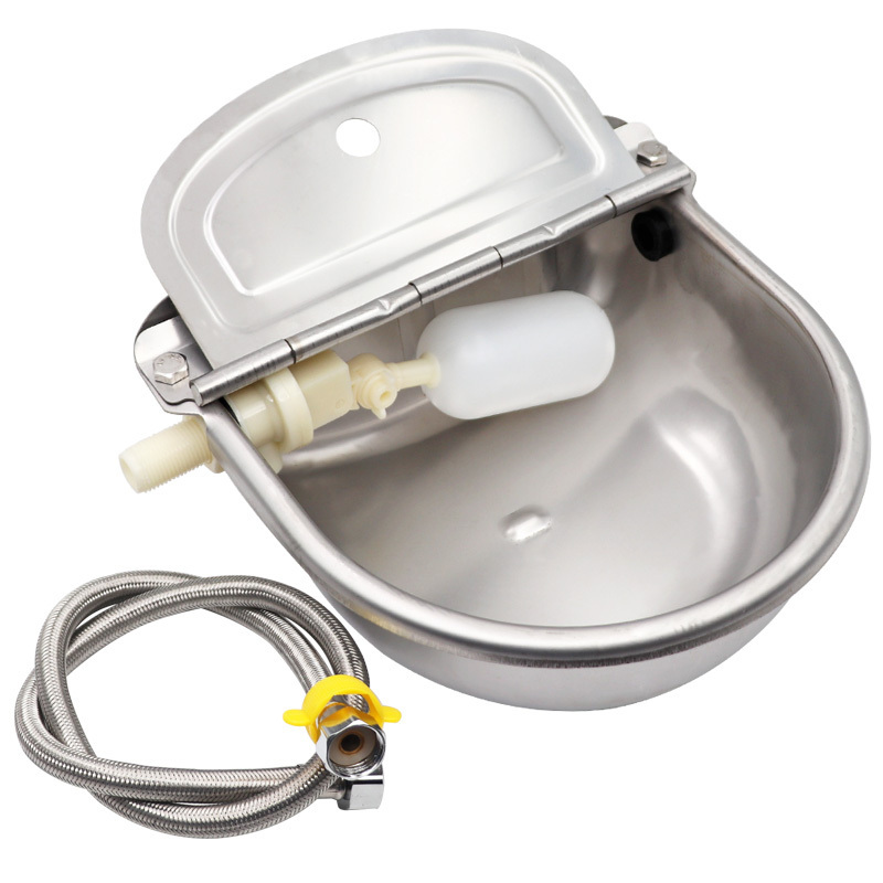 Automatic Stainless Steel Cow Waterer Bowl Goat Cattle Drinking Bowl Draining Hole Float Valve Water Trough For Sale