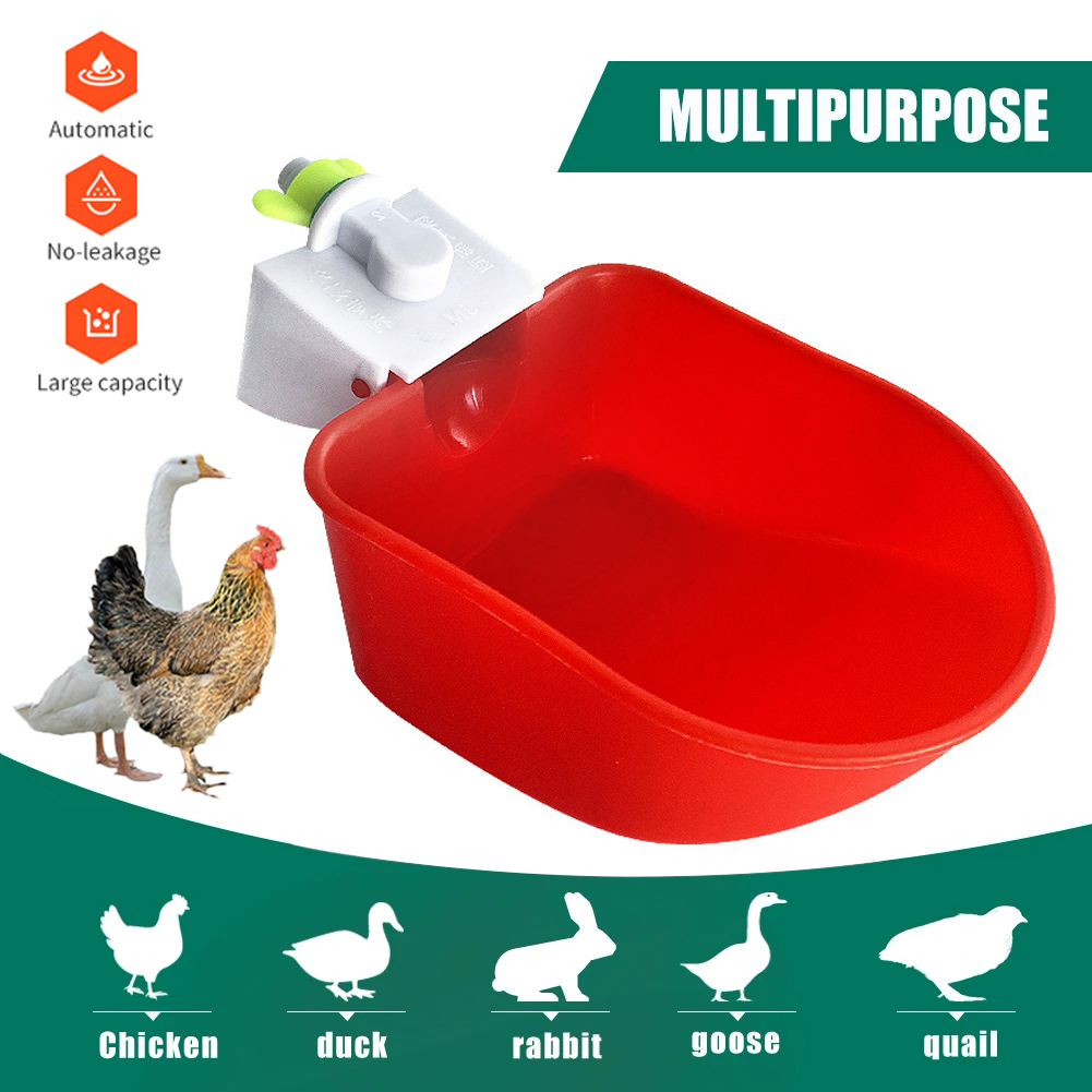 Automatic Drinking Water Feeder For Chicks Duck Goose Turkey Quail Plastic Poultry Water Cup Waterer Bowl Kit Farm Coop