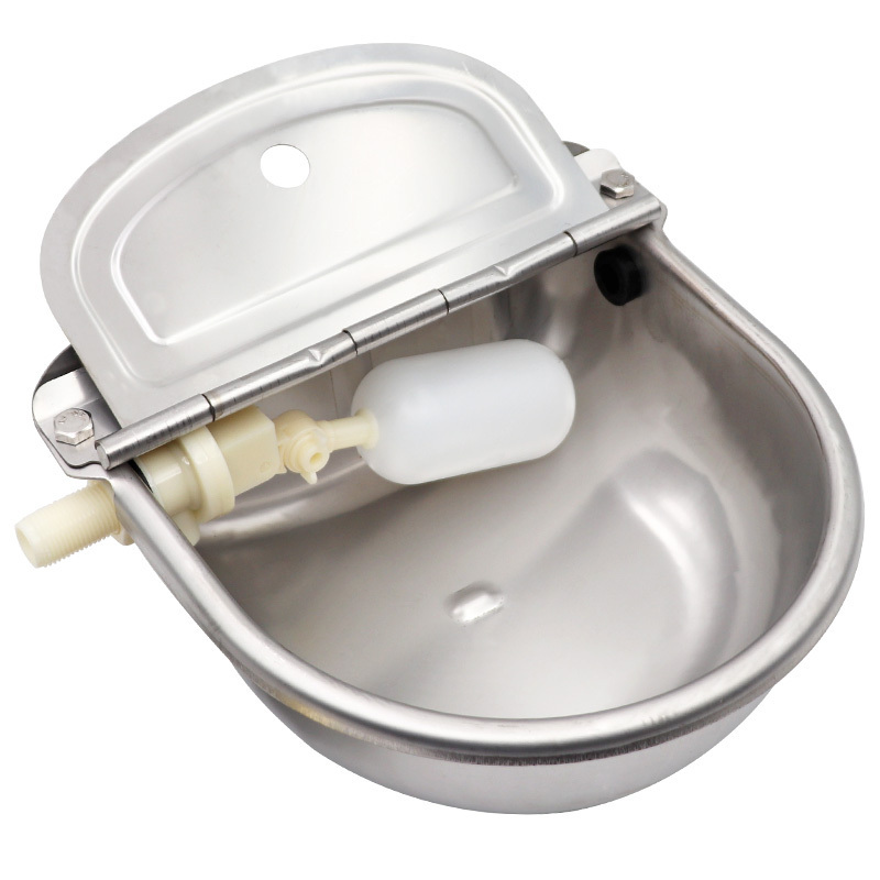 Automatic Stainless Steel Cow Waterer Bowl Goat Cattle Drinking Bowl Draining Hole Float Valve Water Trough For Sale