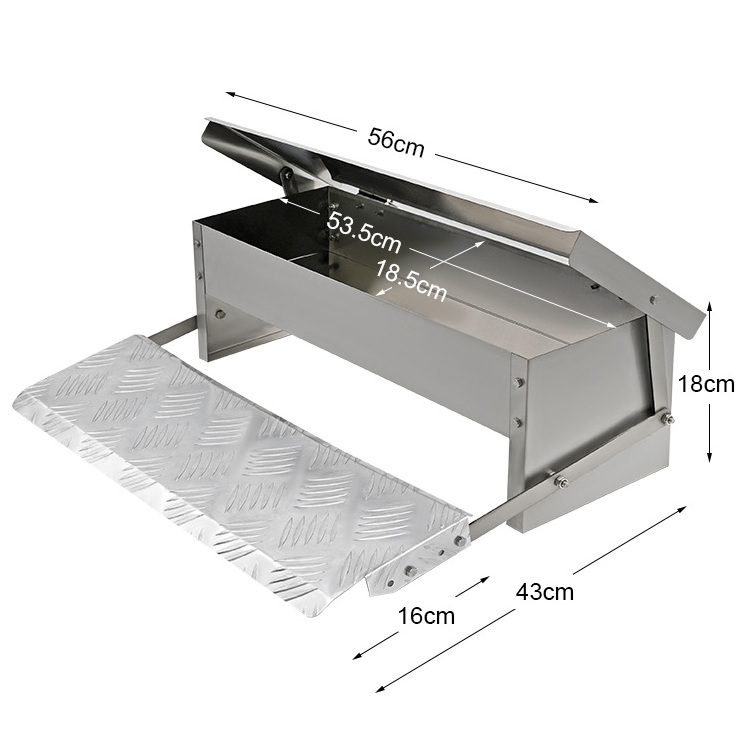 Chicken Raising Equipment Outdoor Poultry Automatic Feeder Galvanized Treadle Chicken Feeder