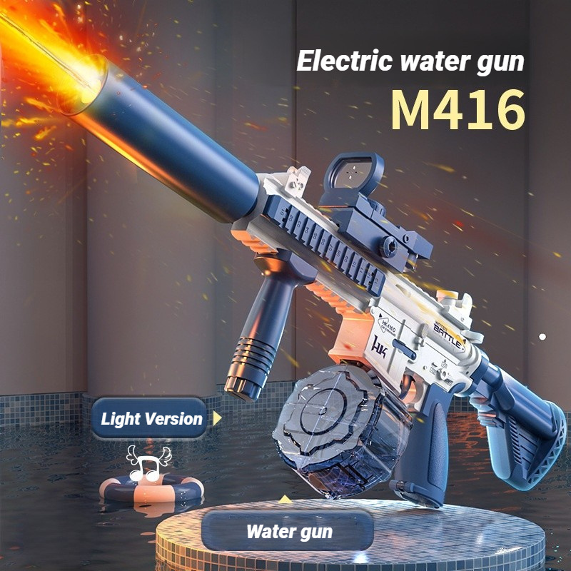 blue pink summer sniper super battery powered water gun powerful big automatic m416 electric water blaster gun for kids children