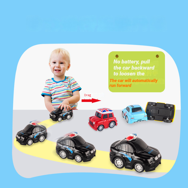 Children's Pull-back power control alloy car toy model boys and girls exquisite mini baby cartoon car puzzle drop-resistant