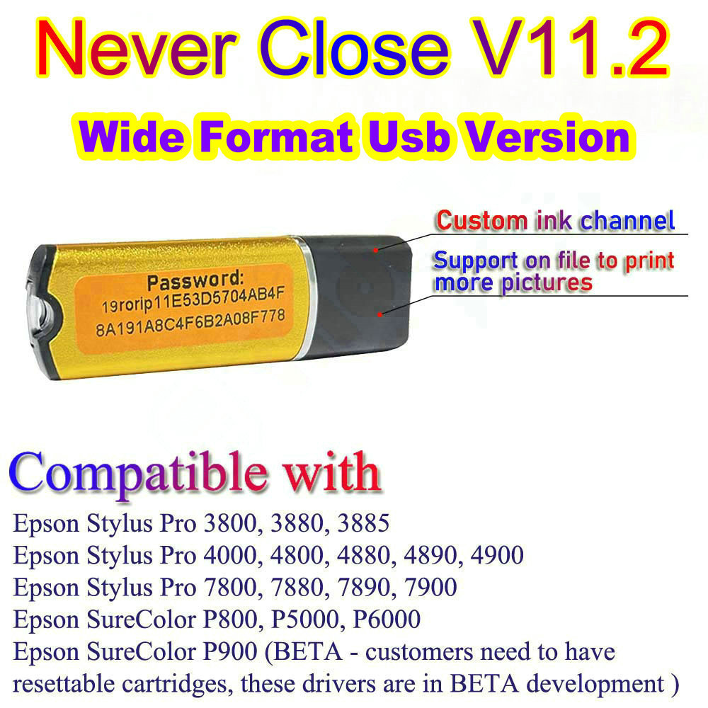 Dtf Driver USB Dongle Rip 11 Software For Epson EcoTank L18050 L8050 License Stick Lock Key Desktop Wide Format Dtg Program Kit