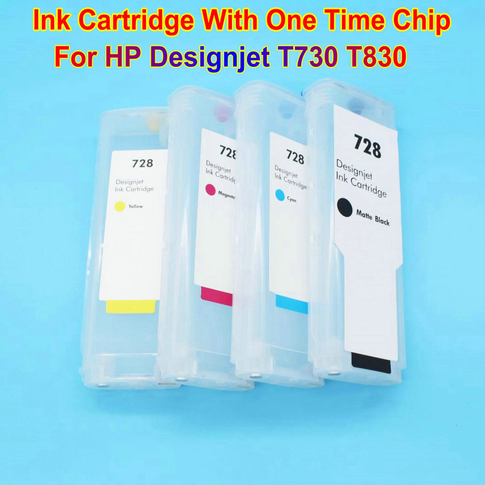 For HP 728 Refillable Ink Cartridge With Chip Printer Refill Ink Cartridges For HP Designjet T730 T830 Print Plotter 300ML Kit