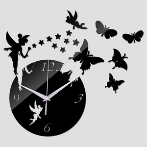 Home Decor Large Luxury Mirror Clock 3d Diy Butterfly Stickers Acrylic Wall Clock Quartz Analog Living Room 2023 New Design