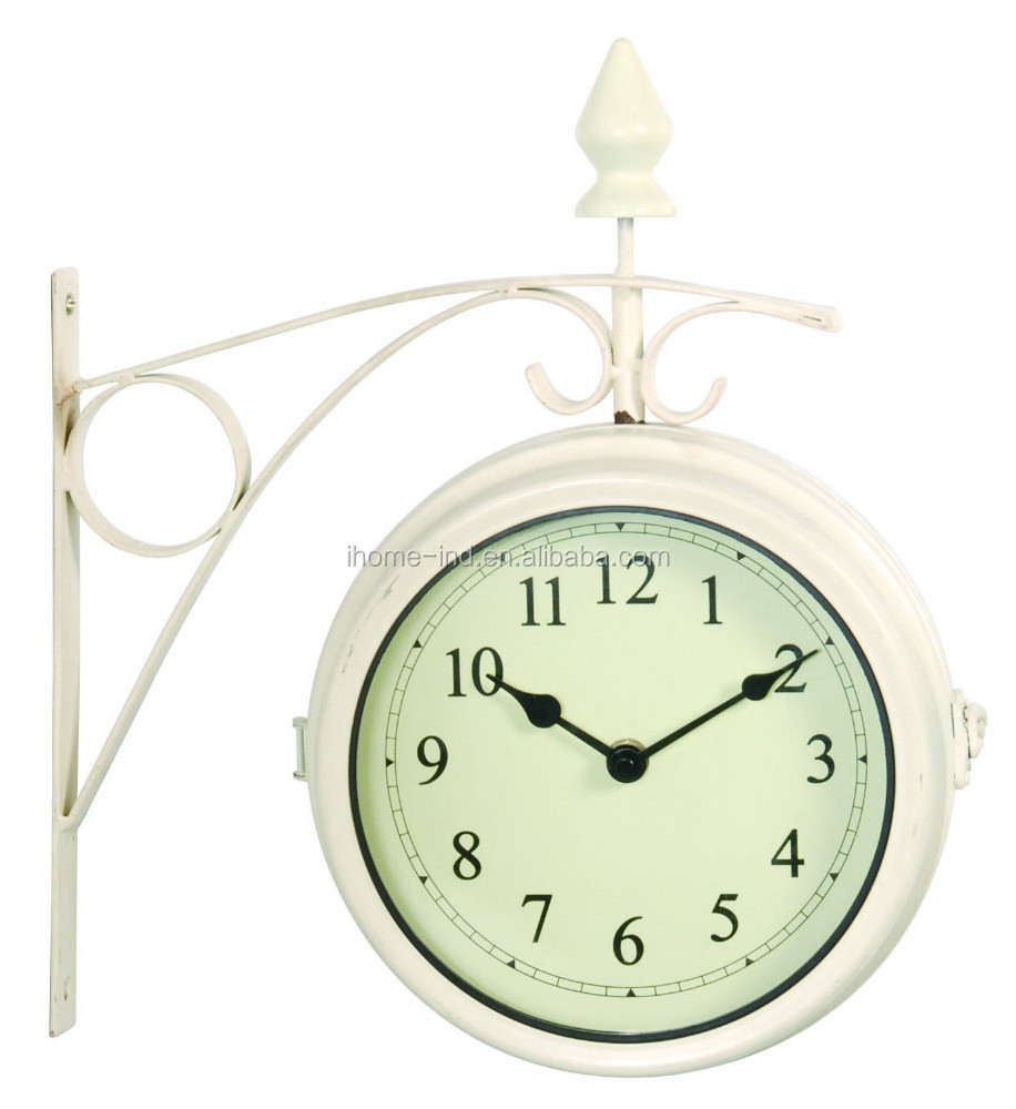 garden decoration Double side wall clock Garden Metal Wall Clock