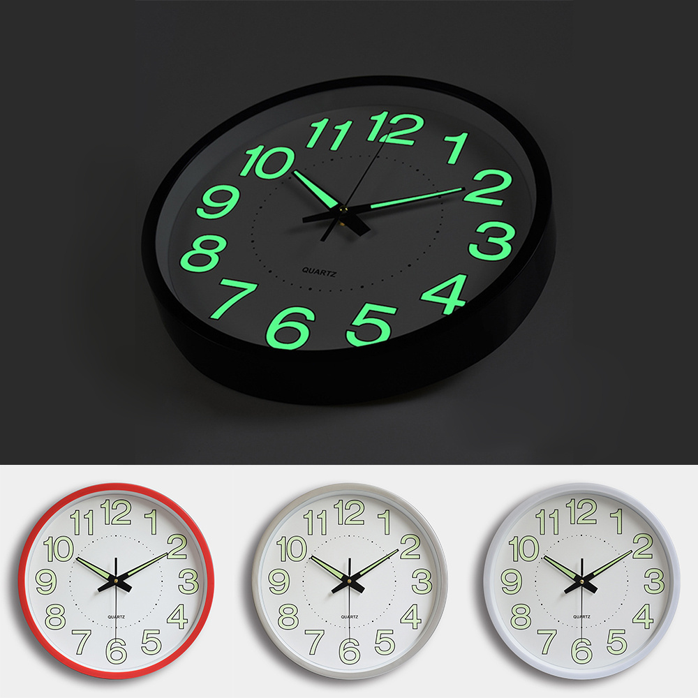 creative cheap luminous black big simple classic luxury living room Home Decoration art digital Plastic Modern Wall Clocks wall