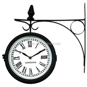 garden decoration Double side wall clock Garden Metal Wall Clock