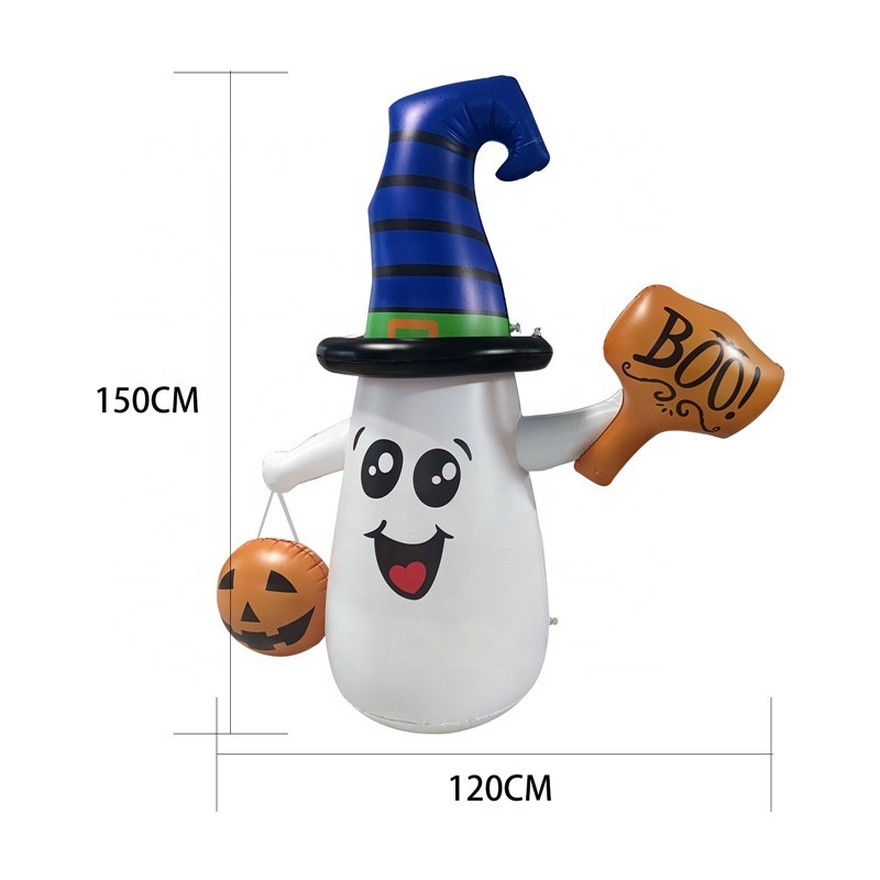 PCV atmosphere inflatable Halloween ghost tumbler outdoor glowing toy ghost LED lights decorations indoor backyard