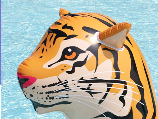 Hot sell inflatable tiger toy inflatables float  beach PVC water inflatable mattress in stock