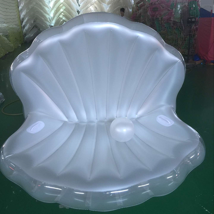 Inflatable buoy clam shell float Adult inflatable White Seashell pool float