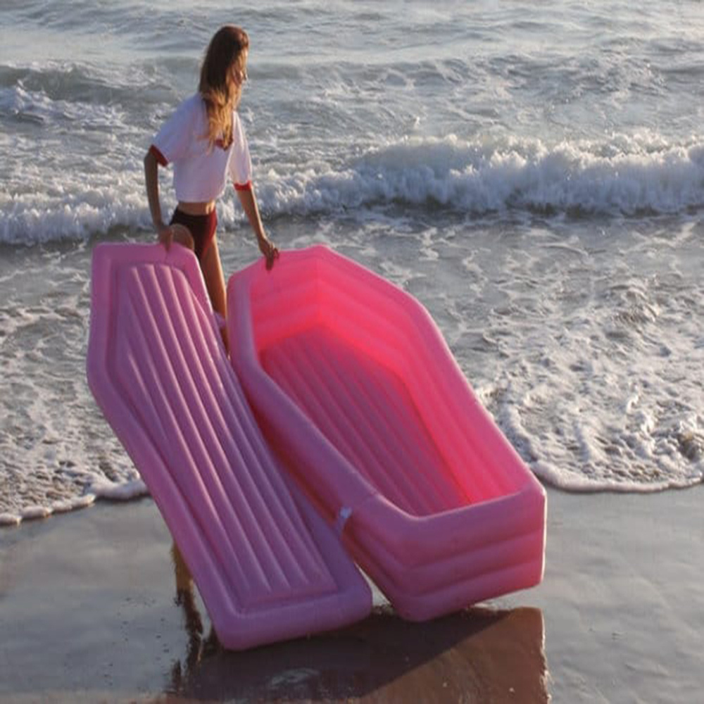 Swimming Caskets buoy Custom Inflatable Pink Coffin Pool Float for Halloween gift