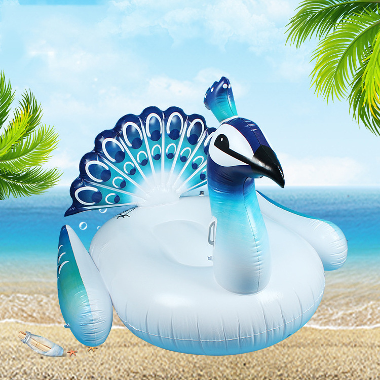 Spot Factory direct peacock flying water inflatable mount floating bed floating row swimming ring adult children's toys