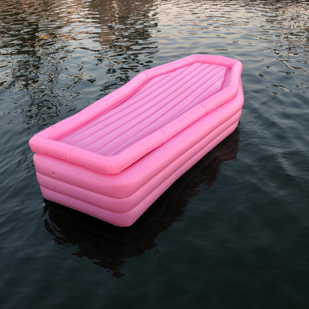 Swimming Caskets buoy Custom Inflatable Pink Coffin Pool Float for Halloween gift