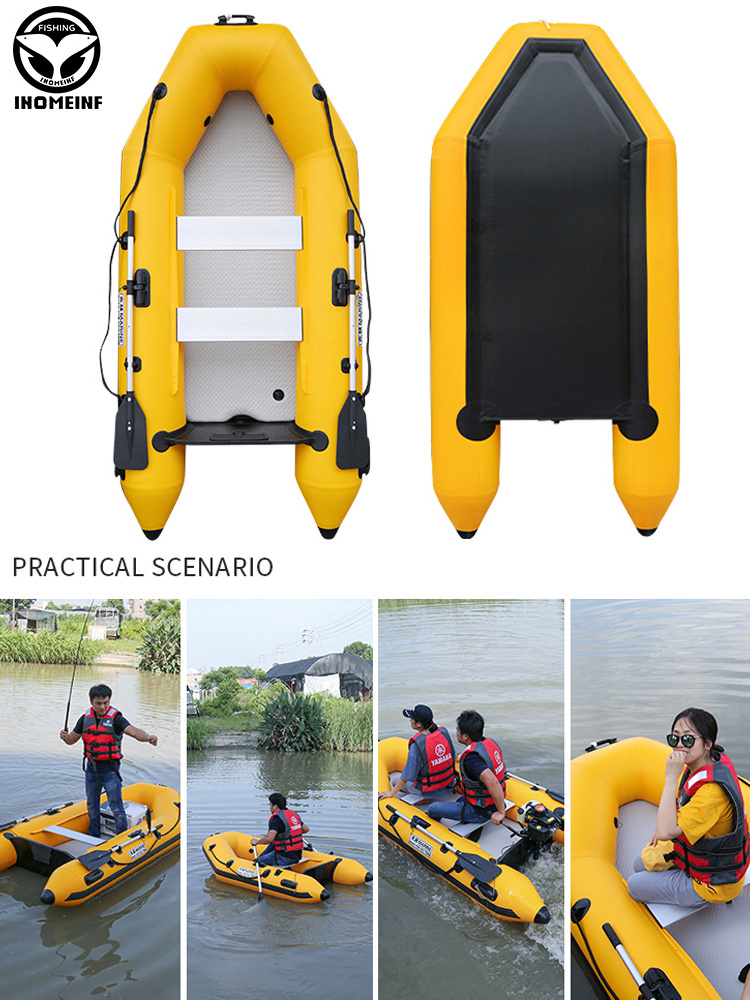 Fashion design pvc  rowing boats kayaks Popular design size 2m 3m 4m  Inflatable Fishing Boat With Outboard Motor