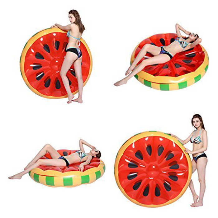 Promotional Plastic Pool Float  Watermelon  For Team Building Inflatable Float Watermelon Mat For Sunshine