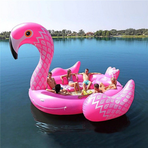 New design flamingo peacock 6 person inflatable floating island pool float lounge inflatable raft for watergames pool float