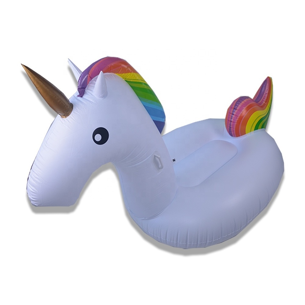 Inflatable Rainborn Unicorn Pool Float Floatie Ride On Summer Beach Adult Swimming Pool Party Lounge Raft Decorations Toys