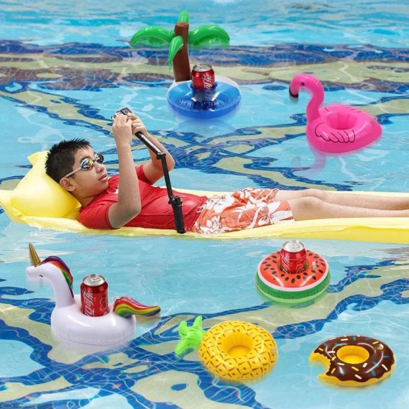 Swimming pool inflatable cup holder customize print water pool float toys  Swimming Ring Party  Cup holder pool float