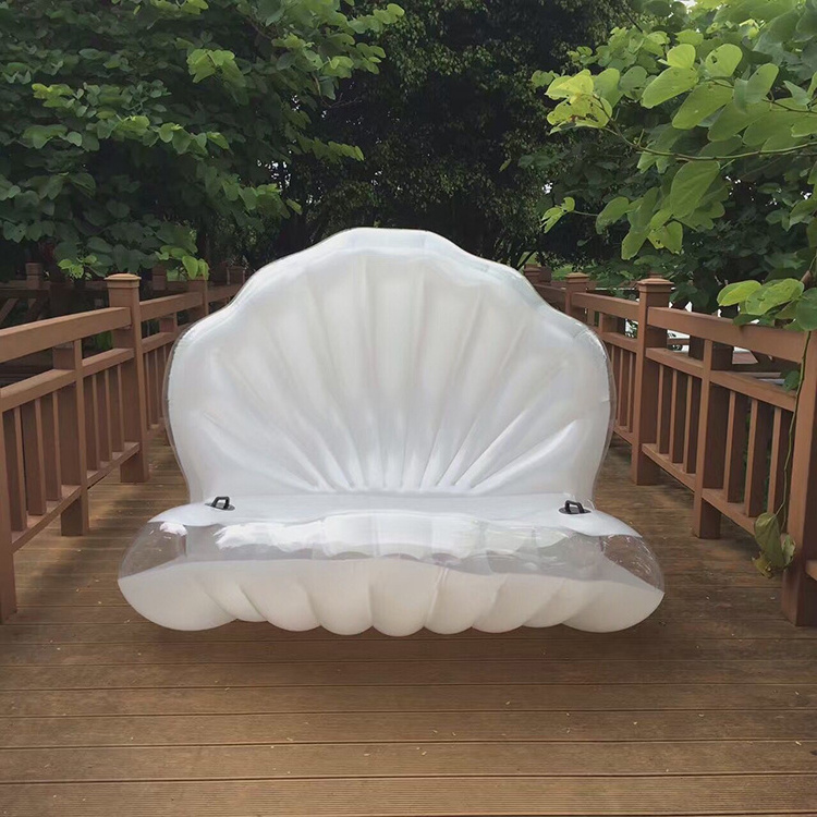 Swimming White Clam shell Pool buoy Inflatable Sea Shell floating for sport