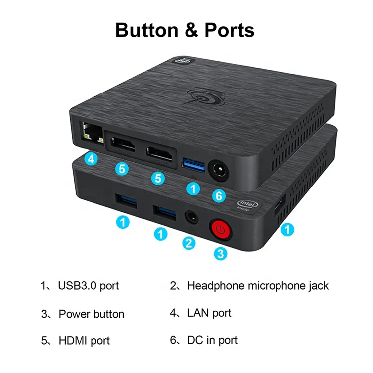 Factory Beelink T4 PRO Intel mini pc N3350 CPU DDR3 4G 64G Licence for Win10 pro& Linux Desktop Mini Computer