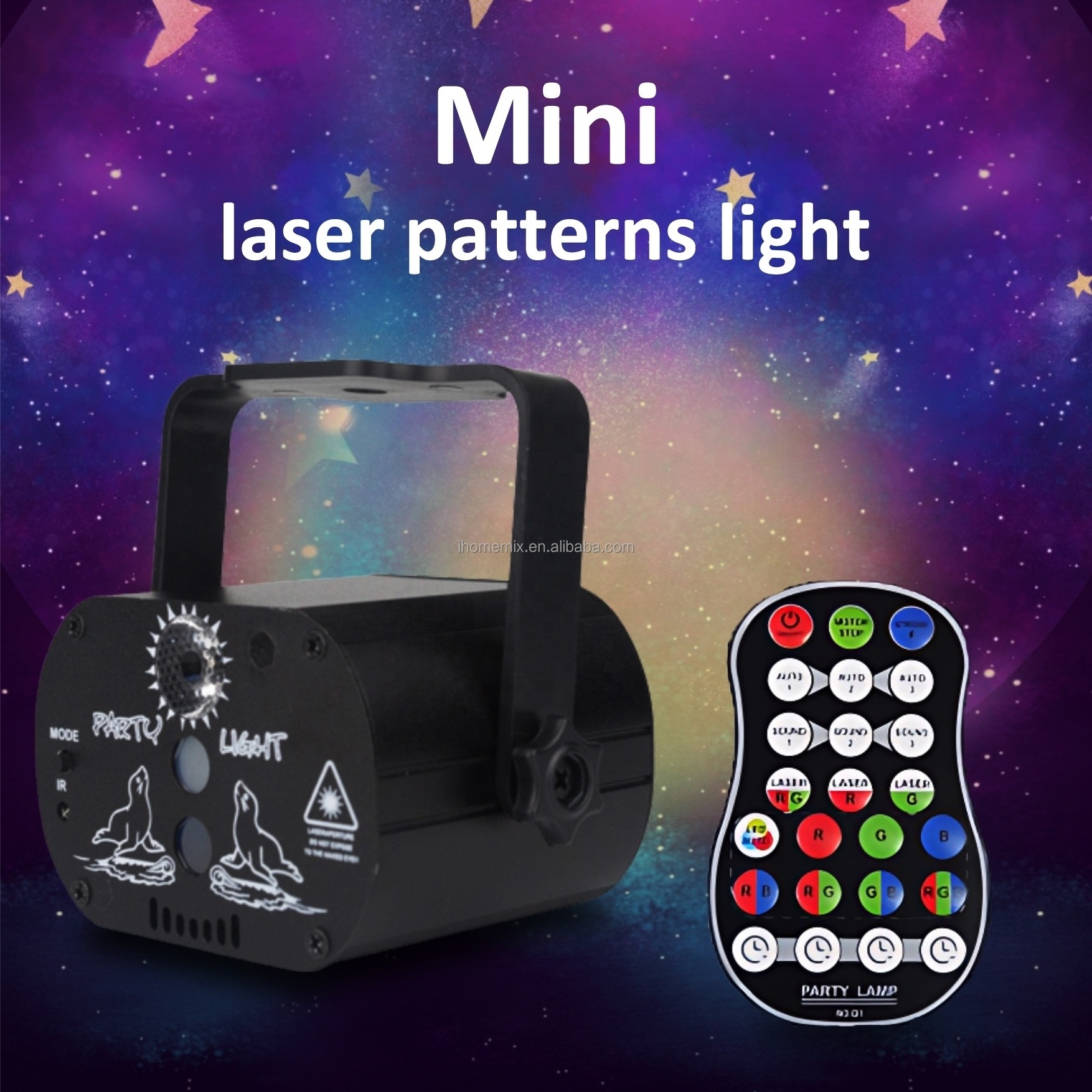 USB mini party dj laser light LED night projector with remoter Rechargeable RGB disco lighting for wedding birthday