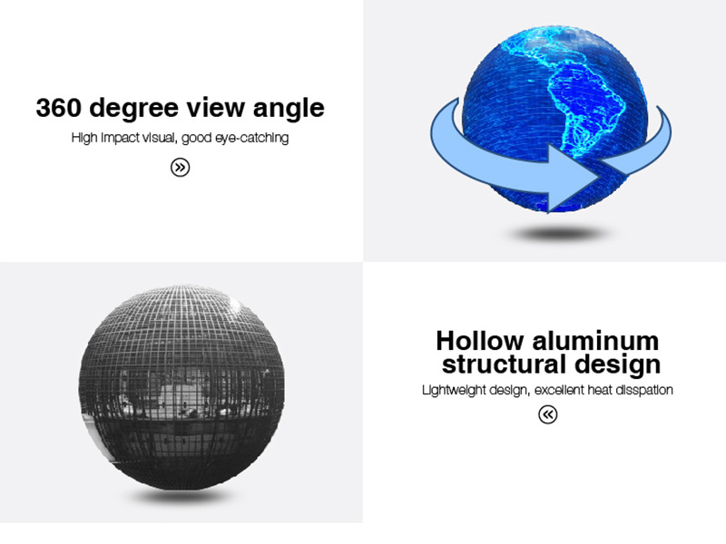 Customization Stretch Sphere LED Display P3mm ball display 360 viewing angle Telescopic LED sphere display