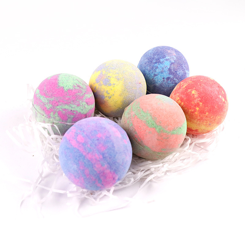 Hot Selling Handmade All Natural Rich Bubble SPA Relaxing Fizzy Colorful Organic Rainbow Bath Bomb