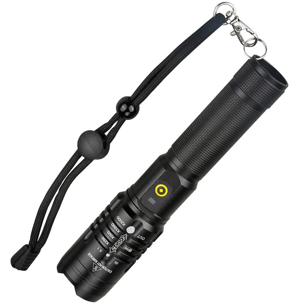 IHUAlite Handheld Portable WAterproof Aluminum USB Rechargeable Power Bank 1000 Lumens P50 Tactical Flashlight LED Torch