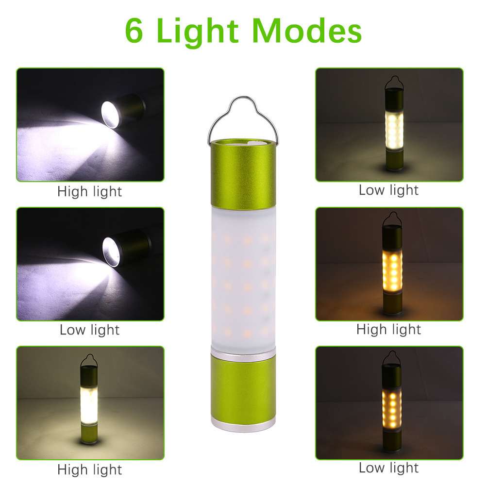 IHUA Outdoor Portable Collapsible Folding Hanging Rechargeable Light LED Camping Lantern Flashlight Stick Torch Lantern