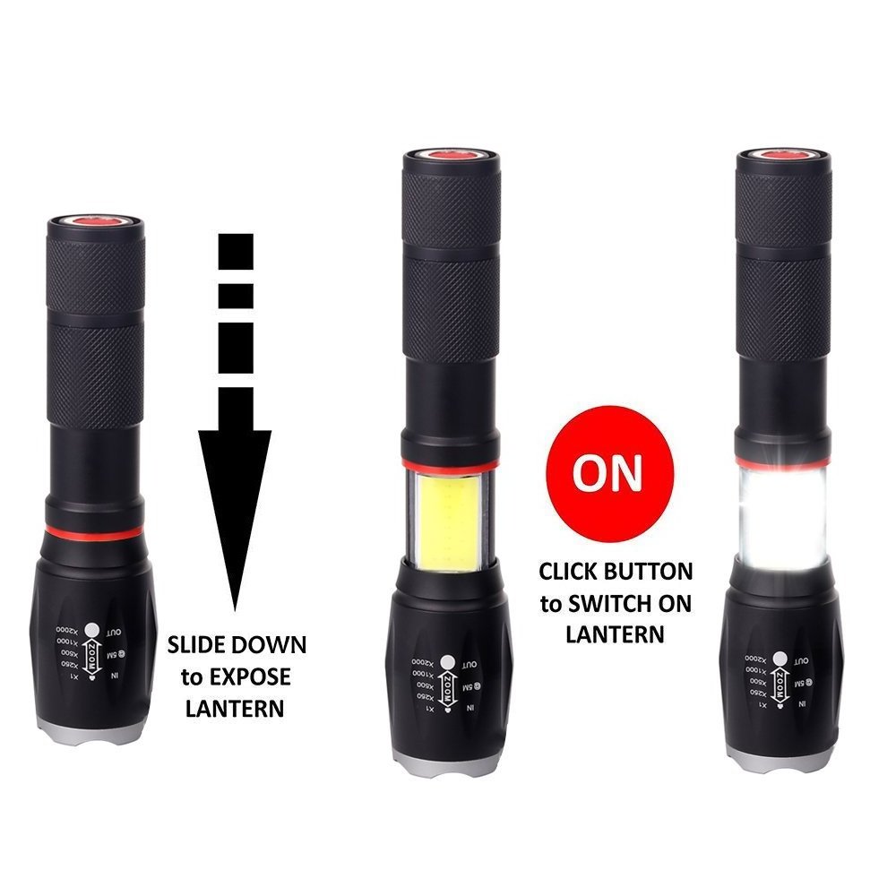 IHUAlite Cheap Portable Handheld 10W LED Aluminum Tactical Flashlight Magnetic COB Flashlight