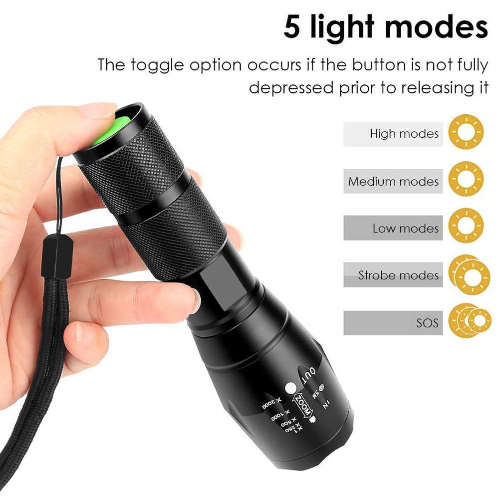 IHUAlite Portable Handheld 10W LED Aluminum Tactical Flashlight