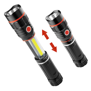 IHUAlite Portable Handheld Magnetic 3W LED Aluminum Tactical Flashlight 3W COB Work Flashlight