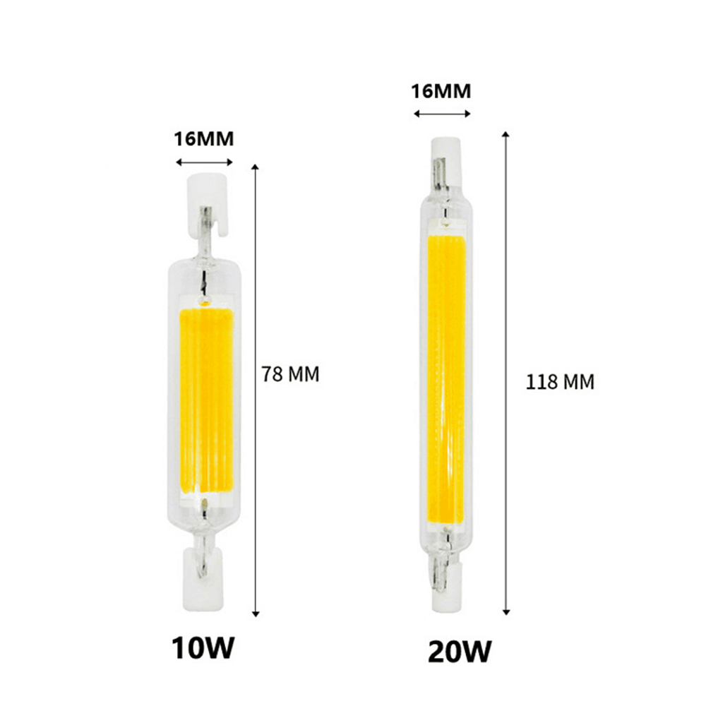 Glass Tube COB Bulb R7S Corn Lamp Replace Halogen Light R7S Dimmable LED Bulb AC Motion Sensor Bulb 78MM 118MM 5W-20W 3 Years