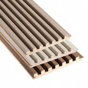 3D Fluted Vertical Slat Interior Decorative Wall Board solid wood grill panel Decor PVC Wainscoting Panel