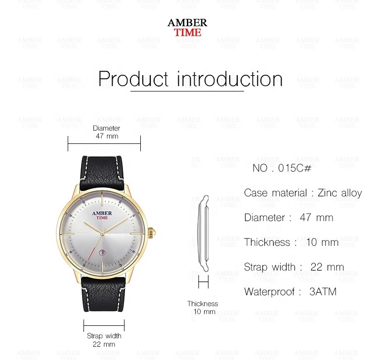 Hot Selling Color Changing Dial Simple Minimalist Date Waterproof Luxury Leather Band Wrist Watches For Men