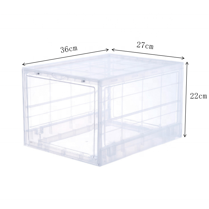 Plastic Foldable Stackable Container Clear Closet Shelf Shoe  Organizer Womens Mens Display Storage Shoe  Box