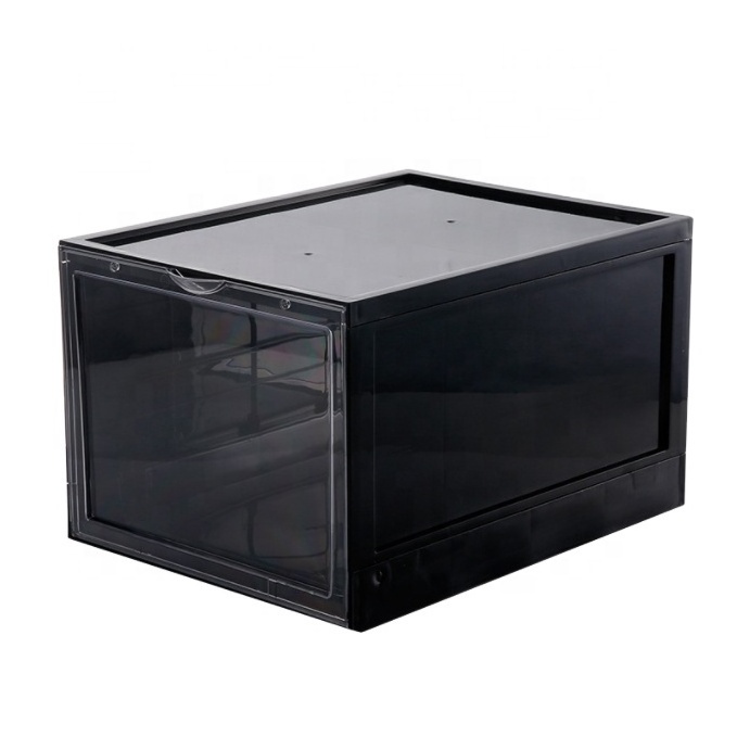 Plastic Foldable Stackable Container Clear Closet Shelf Shoe  Organizer Womens Mens Display Storage Shoe  Box