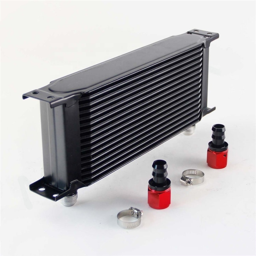 Universal Oil Cooler 16 Row AN10 Engine Transmission Oil Cooler Cooling Straight Fittings