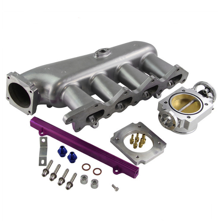 Upgrade Intake Manifold +80mm Throttle Body+Fuel Rail Fits For Mits*ubishi Lancer Evolution 4G63T EVO 4 5 6 7 8 9