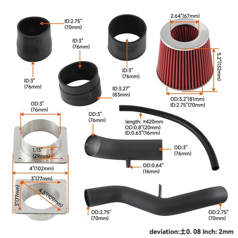 Cold Air Intake Pipe Kit & Air Filter Fits for 350Z 3.5L VQ35DE V6 2003-2006