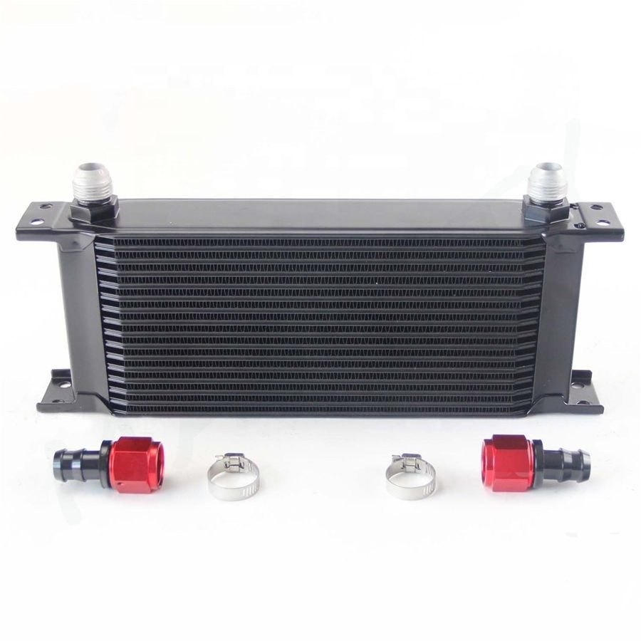 Universal Oil Cooler 16 Row AN10 Engine Transmission Oil Cooler Cooling Straight Fittings