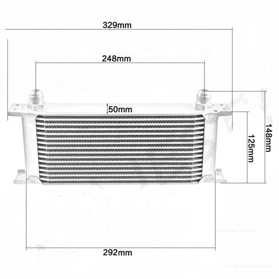 Universal Oil Cooler 16 Row AN10 Engine Transmission Oil Cooler Cooling Straight Fittings