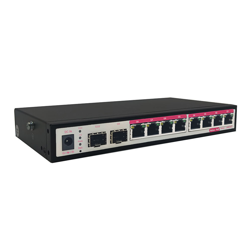 Network Ethernet Fiber 2 Sfp 10/100/1000m Full Gigabit Managed 10 ports poe Factory