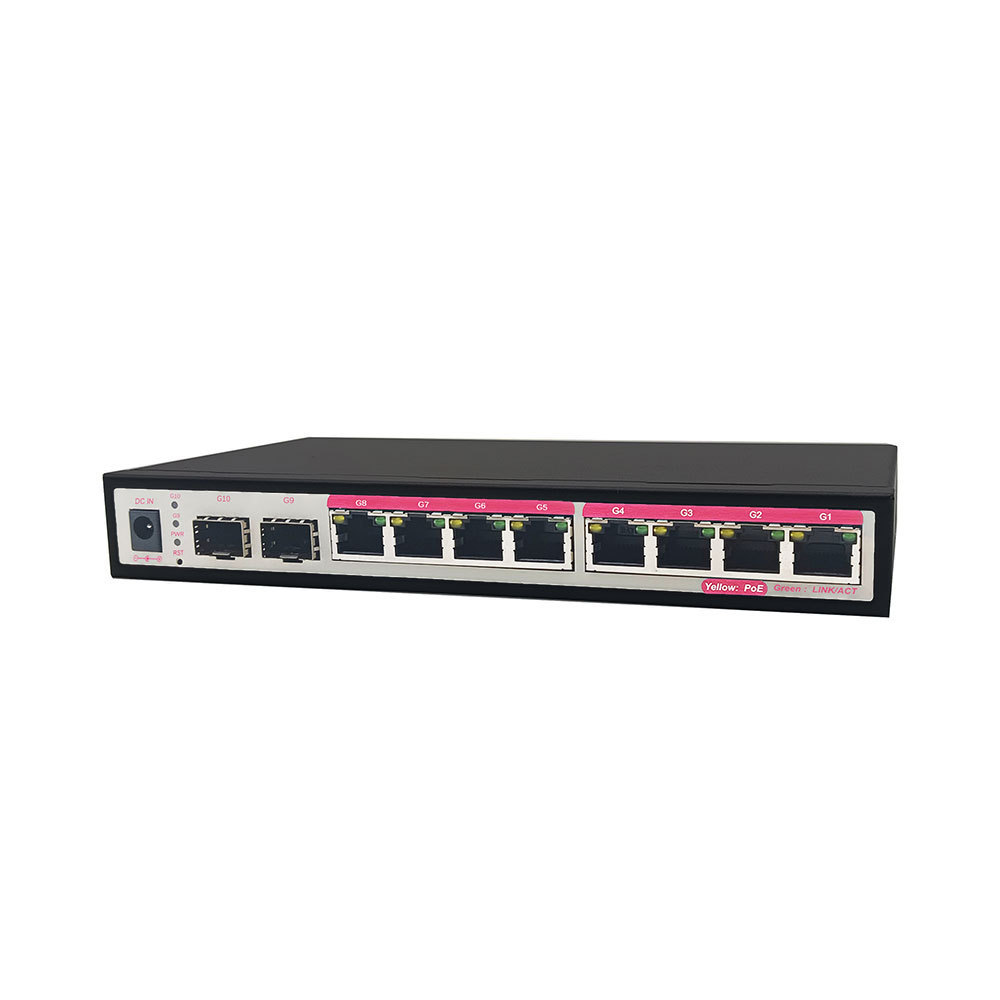 Network Ethernet Fiber 2 Sfp 10/100/1000m Full Gigabit Managed 10 ports poe Factory