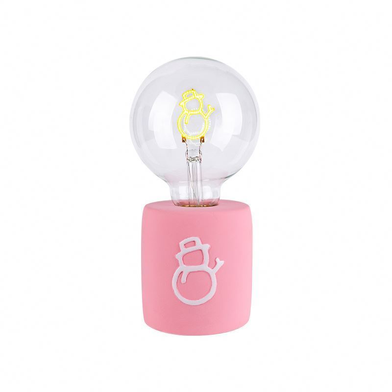 Decoration light bulbs customized green tree red heart E27 socket lamp holder base cartoon led filament bulb table lamp